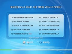  ѻ԰Ghost Win8.1 (X64) Ƽװ2016v12(⼤)